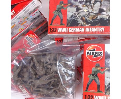 Collection of Vintage Airfix Hornby 1:32 Second War German Infantry sets, all boxes (18 boxes) 
