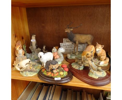 Border Fine Arts figures, Beswick sheep, Royal Albert squirrel etc 