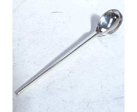 HANS HANSEN - a mid-century Danish sterling silver modernist iced teaspoon with tapered handle 