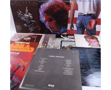 Various Vintage vinyl LPs and records, including David Bowie, Rolling Stones, Hawkwind etc 