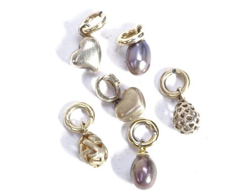 KRANZ &amp; ZIEGLER - set of vermeil sterling silver charms and pendants (6) 