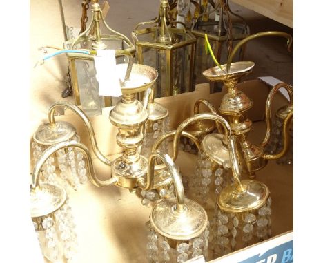 A collection of various hanging light fittings and chandeliers (7) 