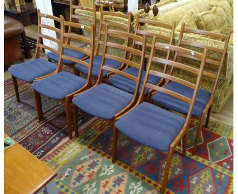 A set of 8 Danish teak ladder-back dining chairs, by Kai Kristiansen 
