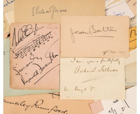 * Signatures. An assorted group of approx. 160 mostly cut signatures from the worlds of music and the arts, politics and some