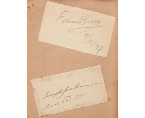 * Music, Theatre &amp; Art. An autograph album containing 26 late Victorian and Edwardian autographs, mostly ink signatures w