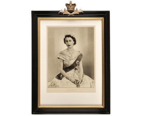 * Elizabeth II (1926-2022), Queen of Great Britain, 1952-2022. Photograph Signed, ‘Elizabeth R’, 1954, vintage gelatin silver