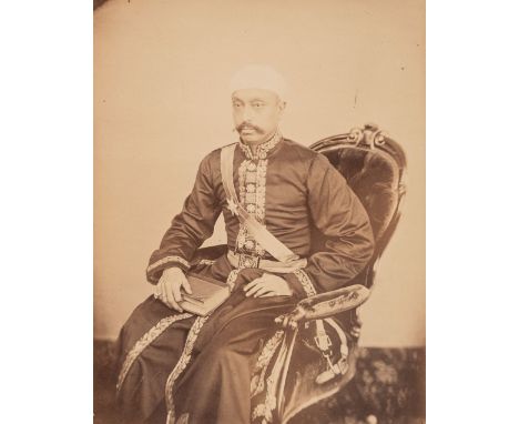 * Salar Jung I (Mir Turab Ali Kahn, 1829-1883). Portrait of the Prime Minister of Hyderabad State (1853-1883), c. 1870s, albu