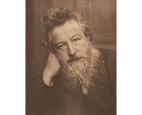 * Hollyer (Frederick, 1837-1933). William Morris (1834-1896), c. 1884, platinum print, bust portrait of Morris with his head 