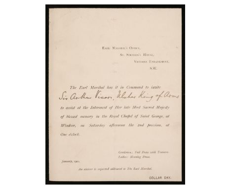 * Victoria (1819-1901), Queen of the United Kingdom of Great Britain &amp; Ireland. An album of ephemera relating to the fune