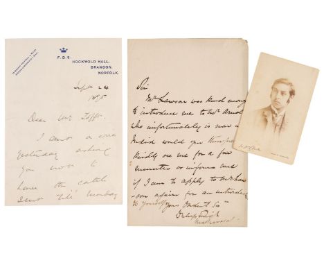 * Singh (Duleep, 1838-1893, Maharajah of Lahore). Autograph note signed, 'Duleep Singh Maharajah', mid-19th century, a brief 