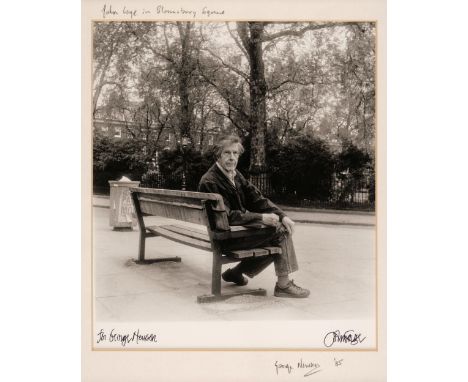 * Newson (George, 1932-2024). Signed Portrait of the American composer John Cage (1912-1992) in Bloomsbury Square, London, 19