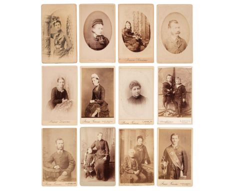 * Early Cinema Pioneers. A group of 22 cabinet cards and 54 cartes de visite, mostly by the studios of cinema pioneers, c. 18