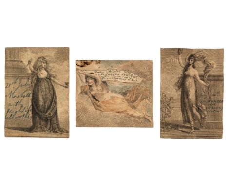 * Little Dalby Hall Theatre Tickets. A rare group of three theatre tickets, c. 1803 or slightly earlier, engravings on thin c