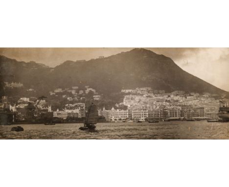 * Hong Kong. Panoramic view of Central Hong Kong across the Harbour by A. Hing, c. 1930, vintage gelatin silver print on thin