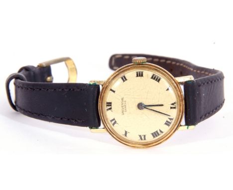 First quarter of 20th century ladies wrist watch, the round dial with black painted Roman numerals, blued steel hands, the di