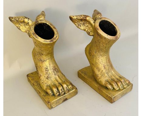 THE FEET OF HERMES PLANTERS, 30cm x 40cm x 18cm. (2) 