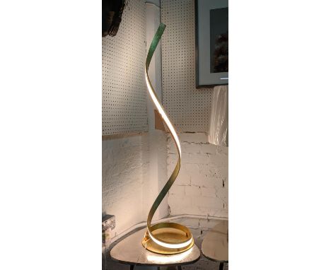 FLOOR LAMP, 123cm H helix design, gilt finish. 