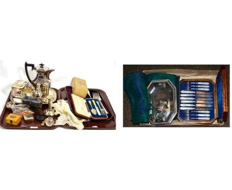 Assorted silver items including: an ovoid pepper, George Fox, London 1897; a similar period small caster or pepper; an unmark