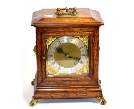 Cycling interest: a presentation oak quarter striking table clock, presented for the first prize for the Worthing Athletic Sp