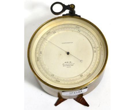 An aneroid barometer, signed Adie Broadway, Westminster 