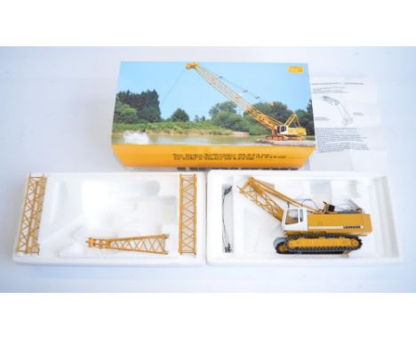 Boxed Conrad 1/50 scale Liebherr HS 843 HD Litronic Hydraulic Crawler Crane (Model No 2723) in excellent condition with instr