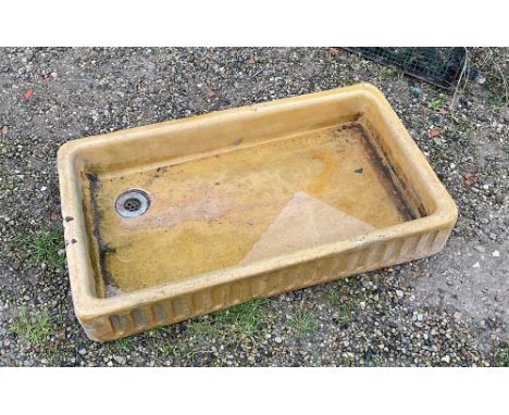 A Stone glazed scullery sink 93cm x 53cm x 15cm high 