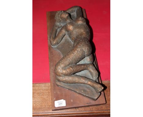 JOAN R BANGETT PLASTER MAQUETTE of a reclining nude, 48cm long