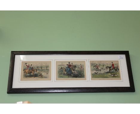 JOHN LEECH framed in four 12 x 17cm each (4)HUNTING ILLUSTRATIONS, twelve hand coloured engravings