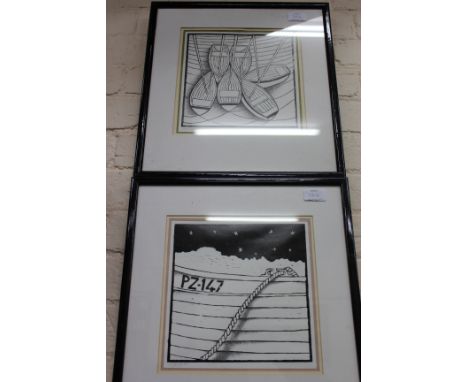 A QUANTITY OF DECORATIVE PICTURES and prints to include a print of boats by John Cripp, a still life watercolour etc. 