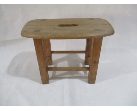 An elm stool - height 30cm