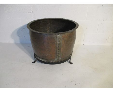 A large copper "Copper" on stand - 65cm Diameter