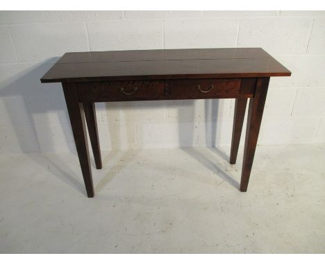 A modern Next dark wood console table with two drawers