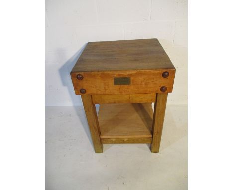 A butchers block on stand, George Hatch Ltd London - Top 60 x 59cm