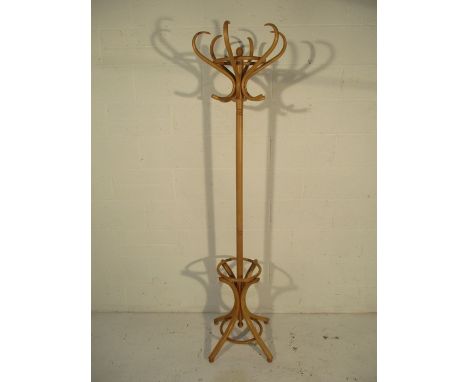 A modern beech bentwood style coat/hat stand