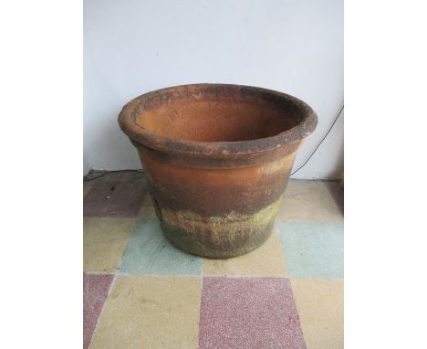 A large terracotta garden pot A/F - height 52cm, diameter 70cm  