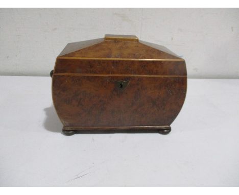 A walnut veneered regency tea caddy