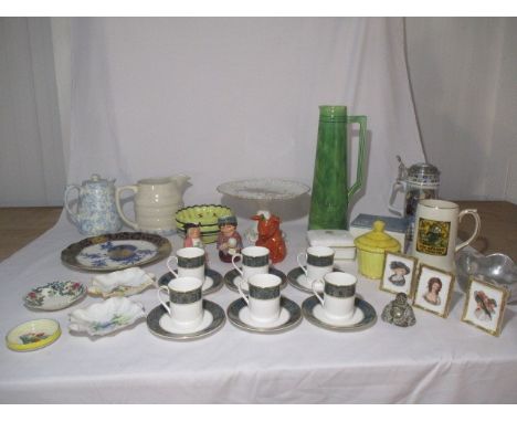 A collection of assorted china including a part Royal Doulton Carlyle coffee set, Crown Devon, Wedgwood, a Wilkinson Honeygla