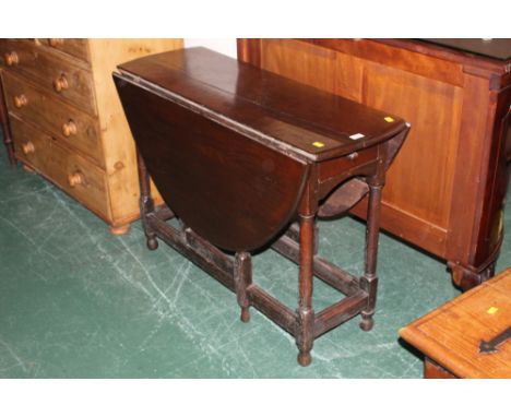 19th century oak drop leaf gate leg table