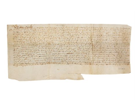 Charter recording the sale of land from Thomasse, daughter of James le Mesurier and wife of Nicholas Le Feyure, to Pierre le 