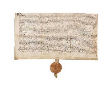 A small secular archive of charters from the Abbey of Inchaffray, Perth, Scotland, five manuscript documents in Latin on parc