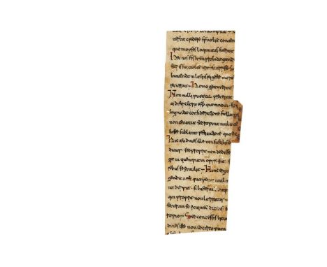 Ɵ Fragments of a single leaf from Gregory the Great, Homiliae in Evangelia XL, in Beneventan minuscule, decorated manuscript 