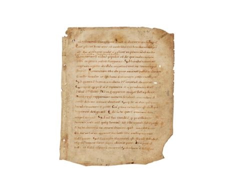 Ɵ Leaf from a Gregory the Great, Homiliae in Evangelia, in Latin, manuscript on parchment[Italy, mid-eleventh century] Large 