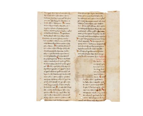 Ɵ Leaf from a sermon collection, with parts of a tractate and a sermon by Augustine and an anonymous sermon probably composed