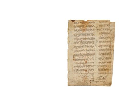 Ɵ Two leaves from Gregory the Great, Moralia in Job, in Latin, manuscript on parchment[France (Rhone valley, most probably Mi
