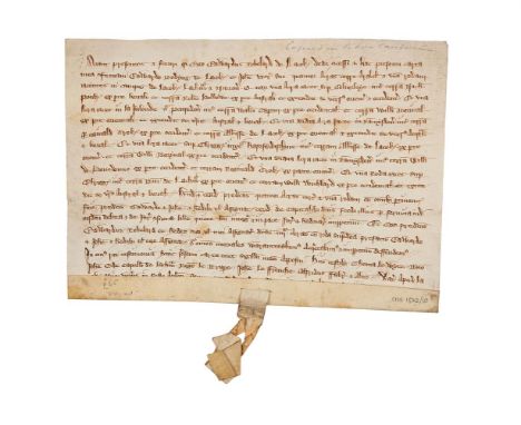 Collection of nine English medieval charters from the Phillipps collection, in Latin, manuscript documents on parchment[Engla
