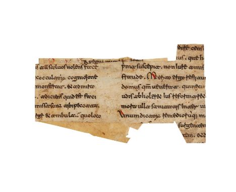 Ɵ Small cuttings from a Homiliary, with parts of Ambrose of Milan, Expositio Evangelii Secundum Lucam, and Leo the Great, Tra