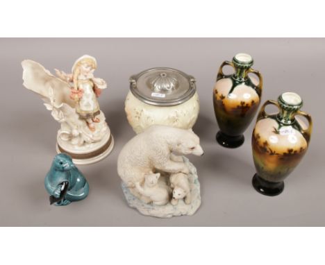 A group of ceramics to include Worcester, Poole, Aynsley etc.