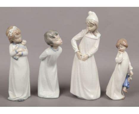 Four Nao ceramic figures of children
