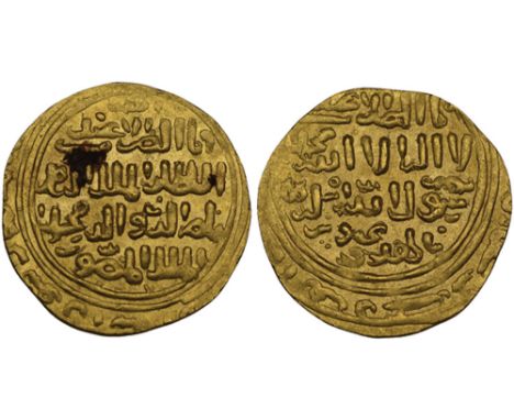Bahri Mamluk, Nasir al-din Muhammad (Third Reign, 709-741h), dinar, (al-Qahira) 718h (mint off flan but attributed to Cairo b