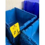 Monoflo Plastic Totes with folding lids, 20" X 14" X 12" (Required Loading Fee: $25.00) NO HAND